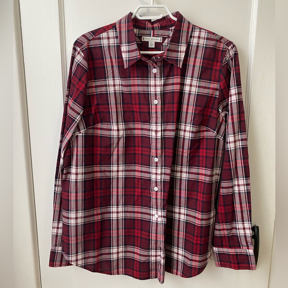 2/$20 Tommy Red Mad for Plaid Dress Shirt